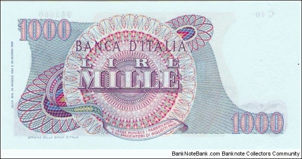 Banknote from Italy year 1966