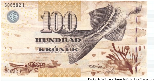 Faeroe Islands 100 kronur 2001 Banknote