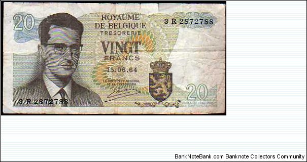 20 Francs/Frank__
pk# 138 (3)__
series: 3R 2872788__
15.06.1964 Banknote