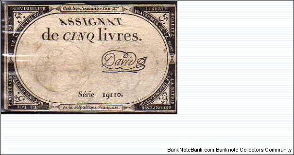 5 Livres__
pk# A 76__
31.10.1793__
Different Signature Banknote