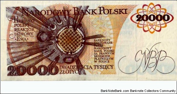 Banknote from Poland year 1989