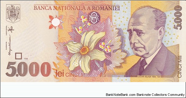 Romania 5000 lei 1998 Banknote