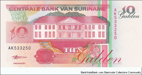 Suriname 10 gulden 1998 Banknote