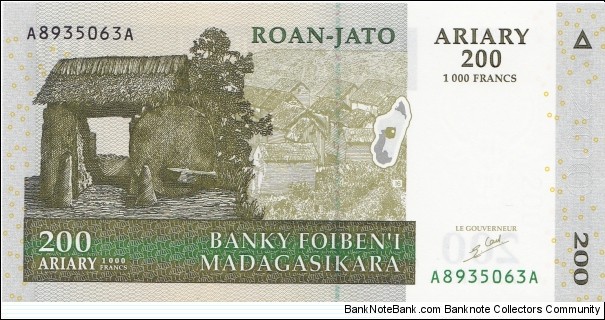Madagascar 200 ariary 2004 Banknote