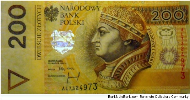 200 złotych 
AL 7324973 Banknote
