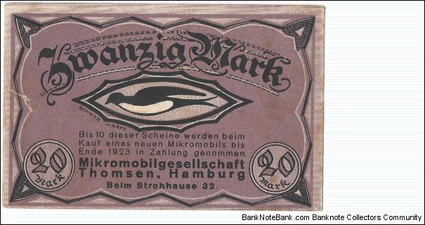 Banknote from Germany year 1923