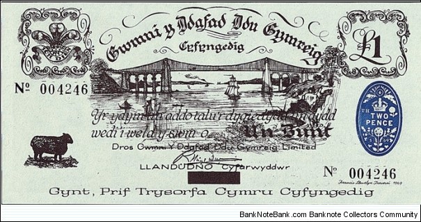 Wales 1969 1 Pound. Banknote