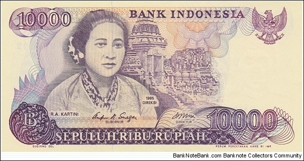 Indonesia 10.000 rupiah 1985 Banknote
