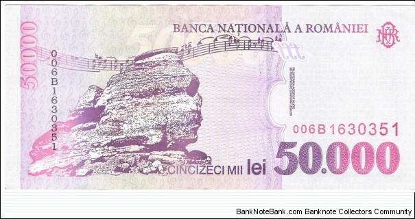 Banknote from Romania year 2000