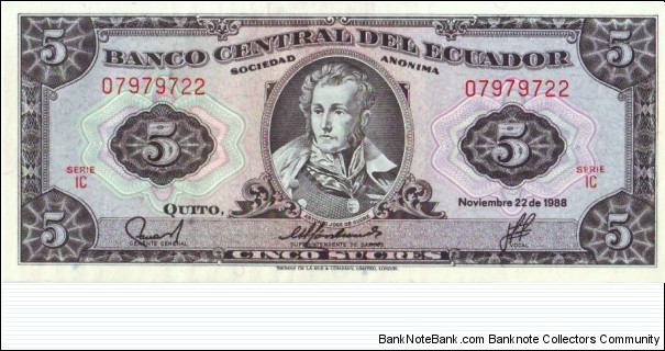 5 Sucres Banknote