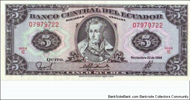 5 Sucres Banknote