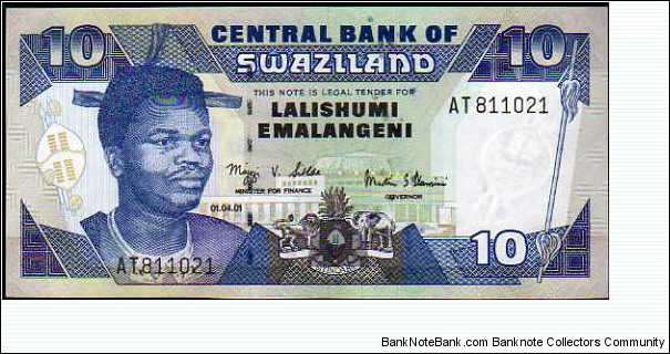 10 Emalangeni__
pk# 29 a__
01.04.2001 Banknote