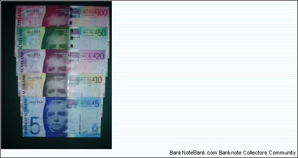 2007 Bank of Scotland Bridges series set with matching Birth Year Serial 1964. Banknote