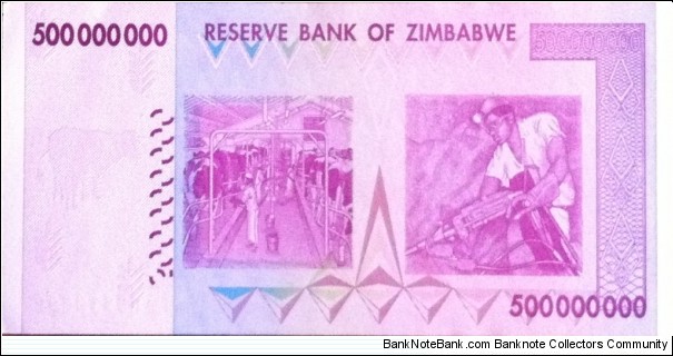 Banknote from Zimbabwe year 2008