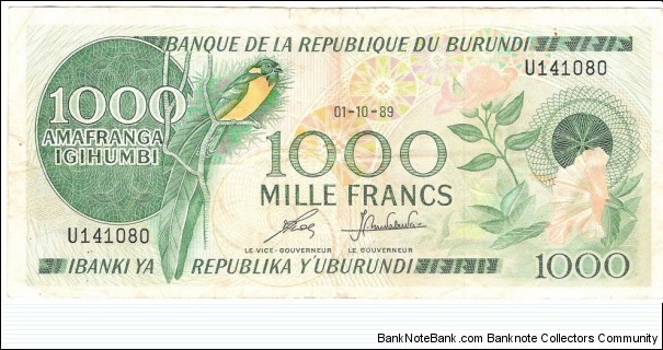 1000 Francs(1989) Banknote