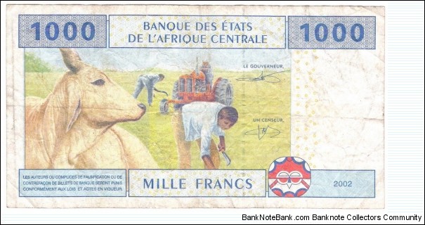 Banknote from Central African Republic year 2002