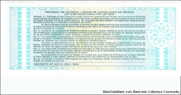 Banknote from Argentina year 1991