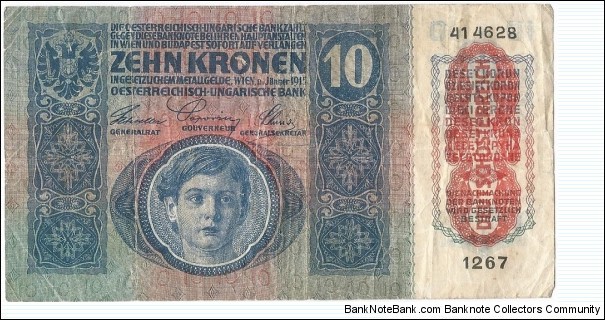 Austria-Hungarian banknote valid only in Austrian territory after monarchy collapse Banknote