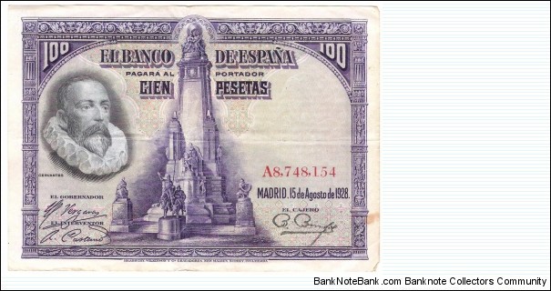 100 Pesetas(1928) Banknote