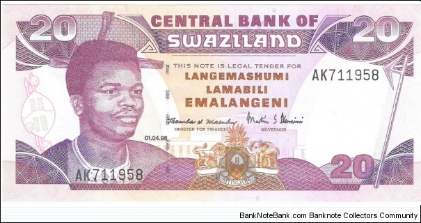 20 Emalangeni Banknote