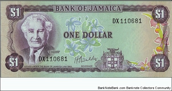 Jamaica N.D. 1 Dollar. Banknote