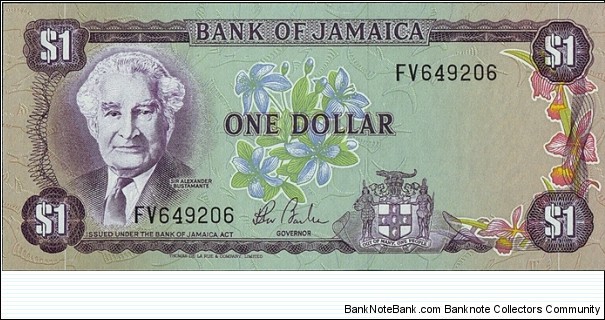 Jamaica N.D. 1 Dollar. Banknote