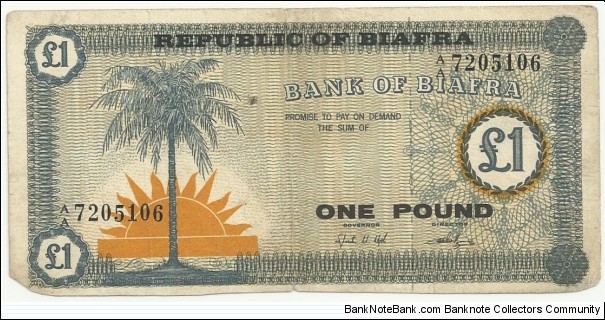 Biafra-Republic 1 Pound 1967 Banknote