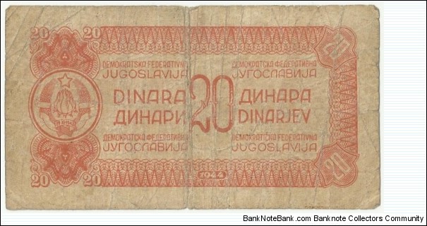 Banknote from Yugoslavia year 1944