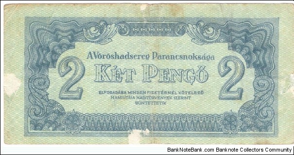 2 Pengo(Soviet Occupation 1944)  Banknote