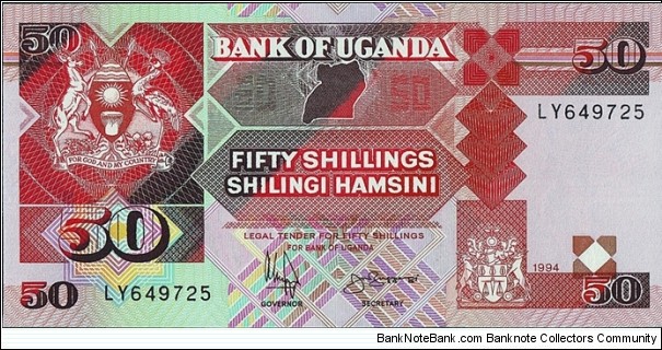 Uganda 1994 50 Shillings. Banknote