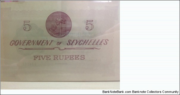 Banknote from Seychelles year 1954