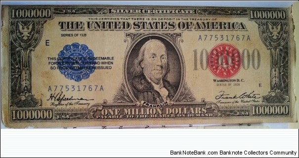 Banknote from USA year 1928