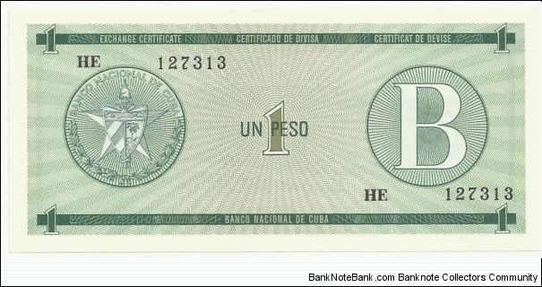 Cuba 1 CUC B-ExCertificate Banknote