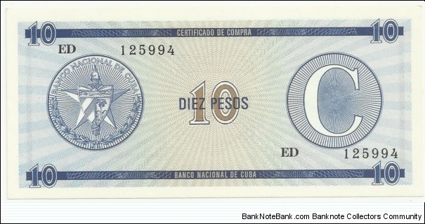Cuba 10 Pesos-ExCertificate Banknote