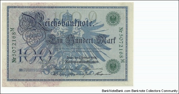 Banknote from Germany year 1908