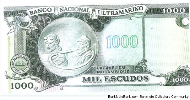 Banknote from Mozambique year 1972