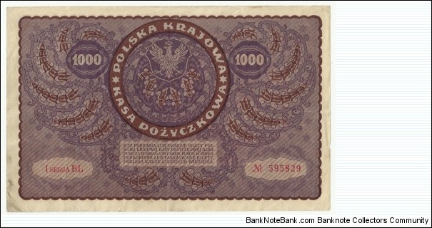 Poland 1000 Polish Marka 1919 Banknote