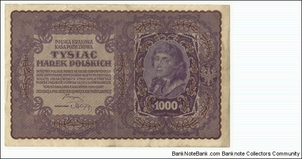 Banknote from Poland year 1919