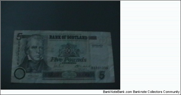 Scotland, five pounds, 2002 Banknote