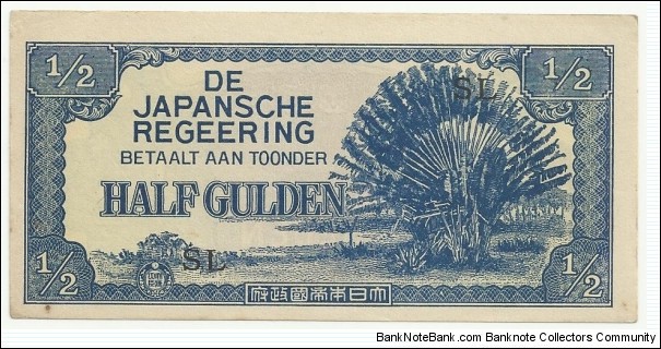 JapaneseOcpBN Half Gulden 1942 (Netherlands Indies) Banknote