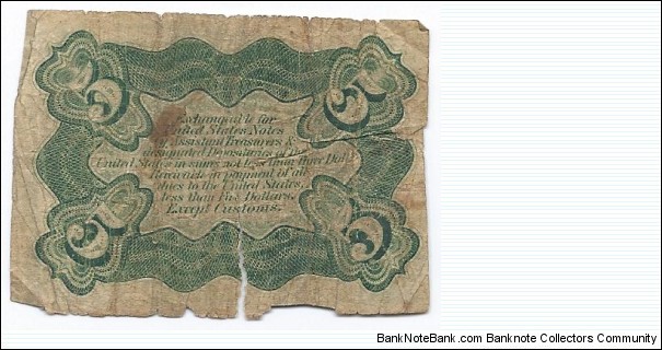 Banknote from USA year 1863