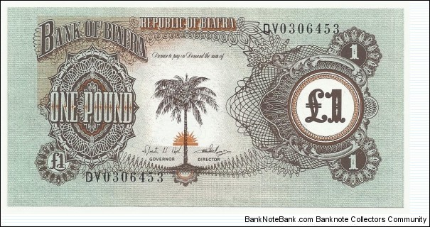 Biafra 1 Pound 1968 Banknote