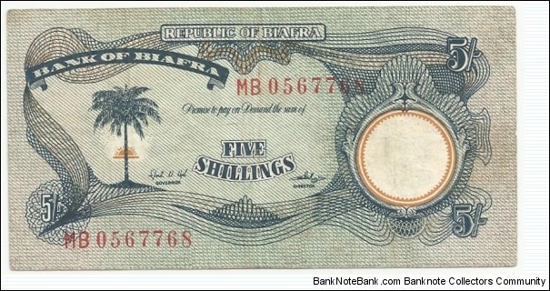 Biafra 5 Shillings 1968 Banknote