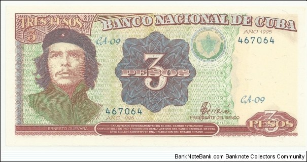Cuba 3 Pesos 1995 Banknote