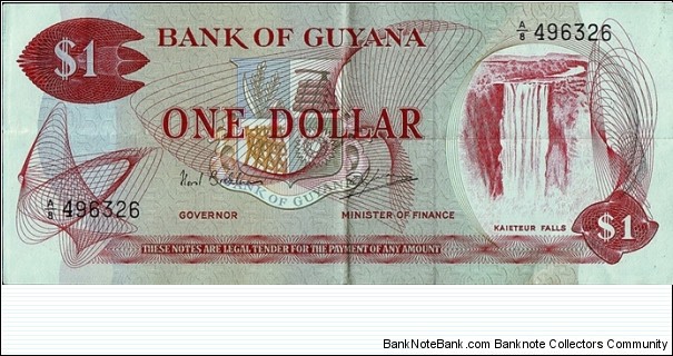 Guyana N.D. 1 Dollar. Banknote