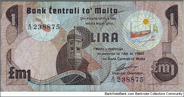 Malta N.D. 1 Pound. Banknote