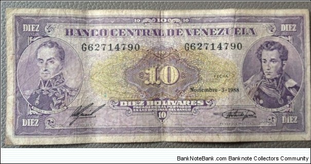 10 Bolivares Banknote