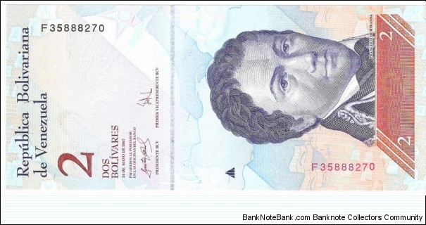 2 Bolivares Banknote