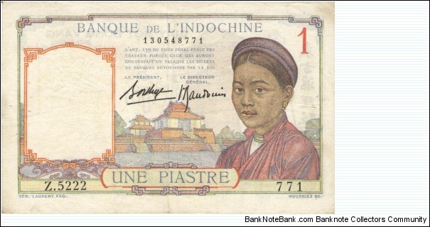 Indochina 1 Piastre Banknote