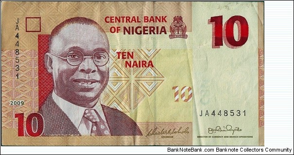 Nigeria 2009 10 Naira. Banknote